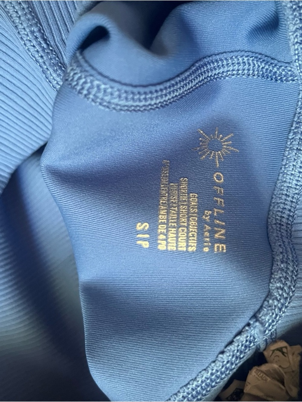 Aerie Offline Goals High Waisted Bike Shorts Small Blue - Picture 4 of 4
